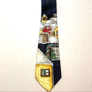 Santa in Chimney on Christmas Eve tie